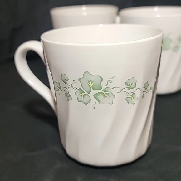 Vintage Corelle Coordinates Callaway, Corelle Green Ivy Coffee Mug Tea Cup (4) - Picture 3 of 6